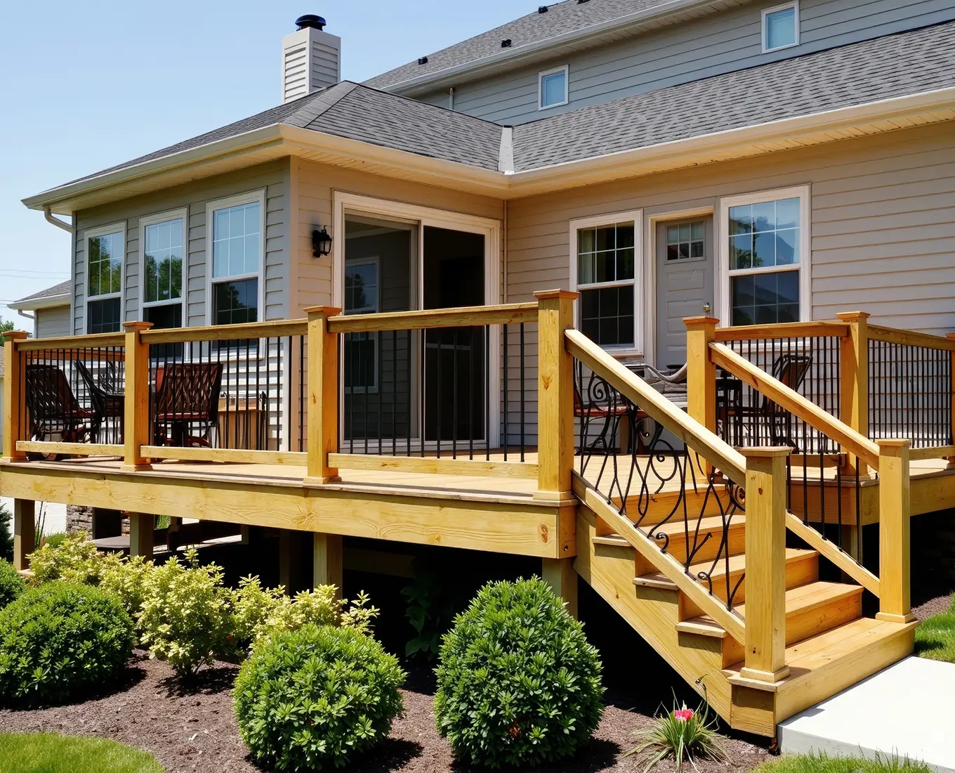 construction of deck railing and stairs in canton ga