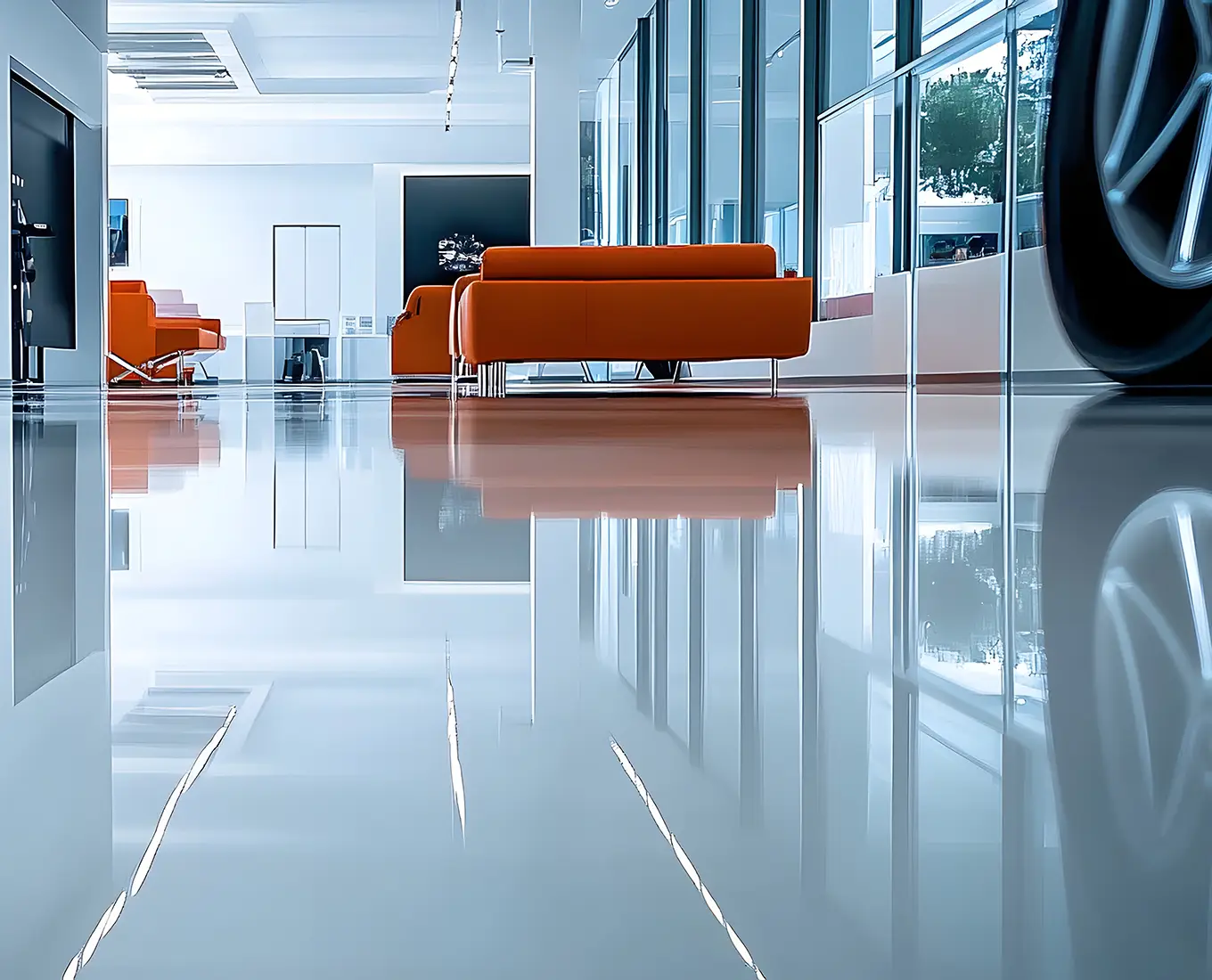showroom epoxy flooring in canton ga