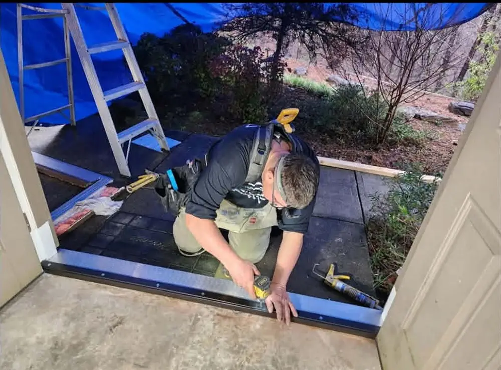 craig installing door and door frame for house in canton ga