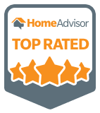HomeAdvisor Top Rated badge with five-star rating for home improvement services in Canton, GA